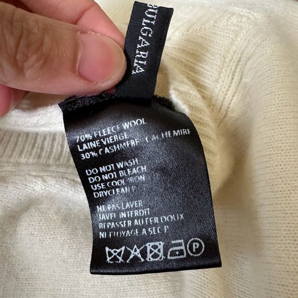 HAIDER ACKERMANN Cashmere Blend L/S V-Neck Midi Sweater Dress White - Picture 9 of 10